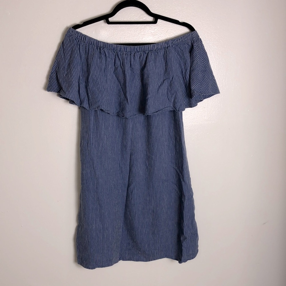 Linen Blend Dress by Old Navy Off the Shoulder or Strapless Look szS/M